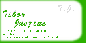 tibor jusztus business card